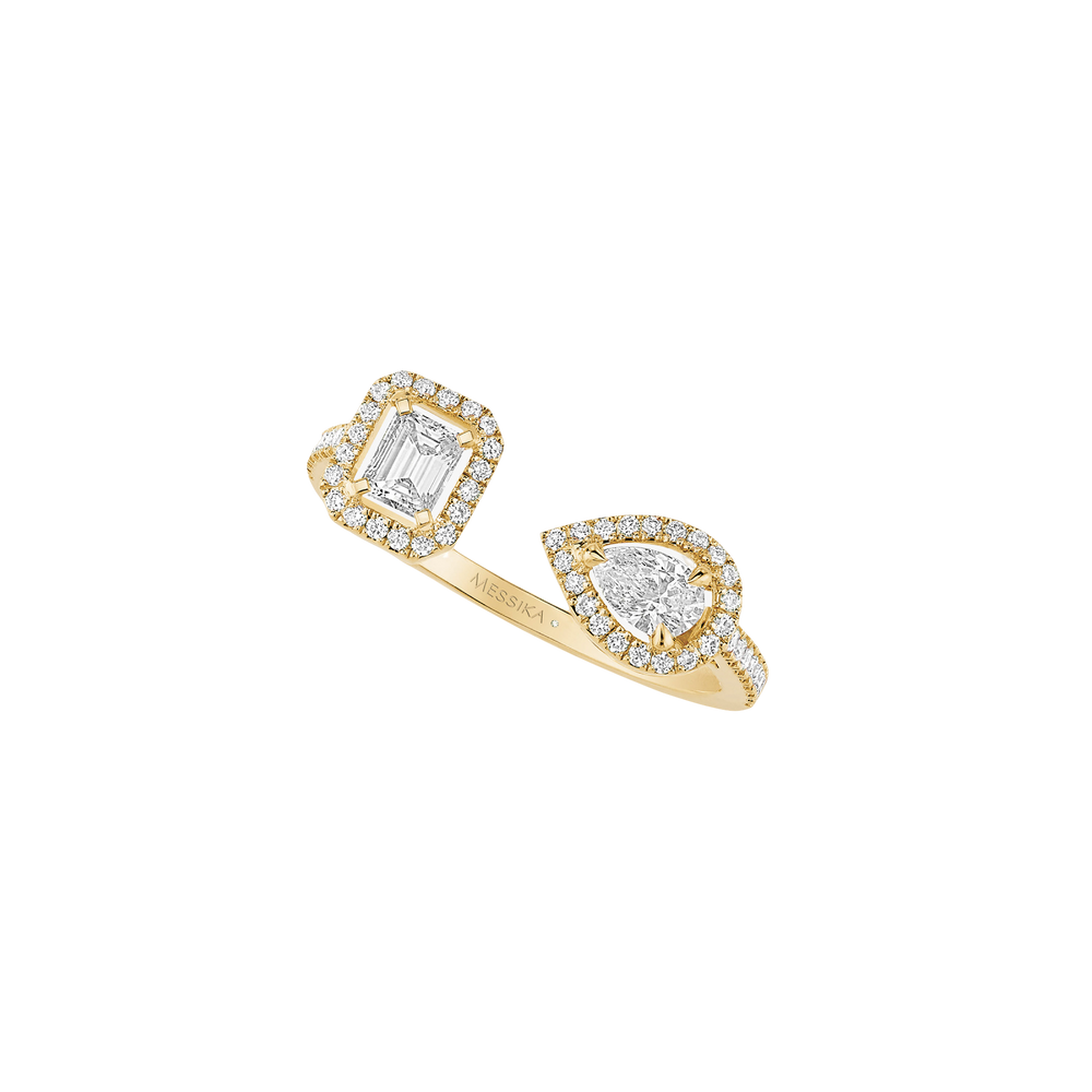 Yellow Gold Diamond Ring My Twin Toi & Moi 0.15ct x2