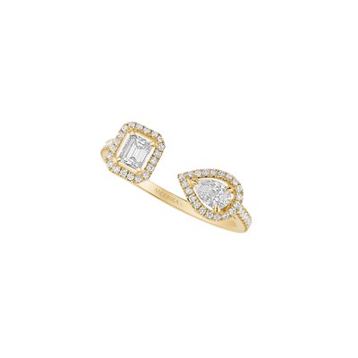 Yellow Gold Diamond Ring My Twin Toi & Moi 0.15ct x2