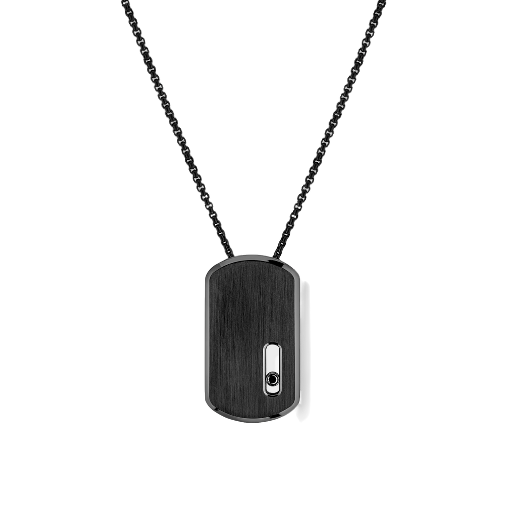 Black Titanium Diamond Necklace Move Titanium Black LM Pendant Necklace