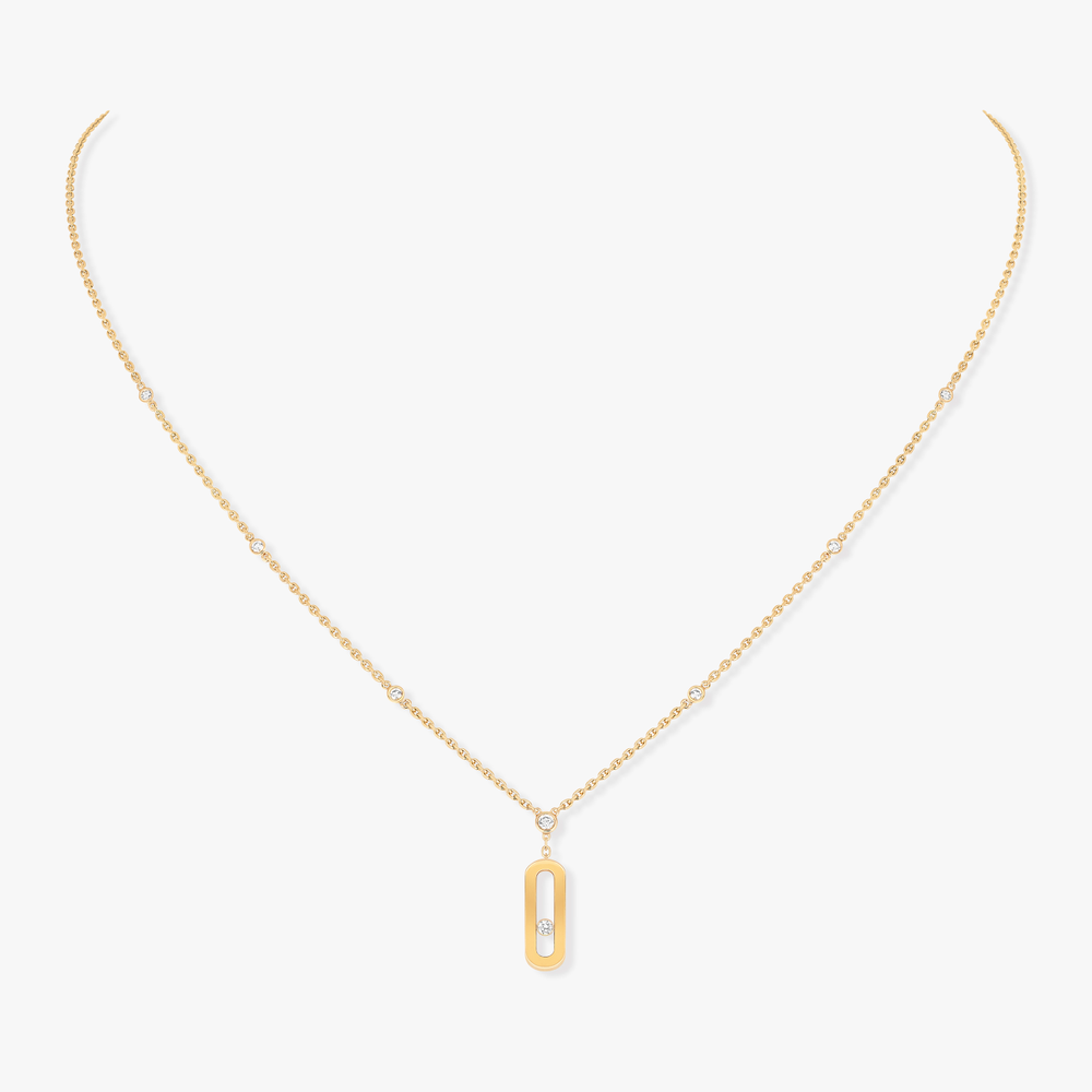 Yellow Gold Diamond Necklace Move Uno Long Necklace