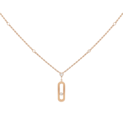 Pink Gold Diamond Necklace Move Uno Long Necklace