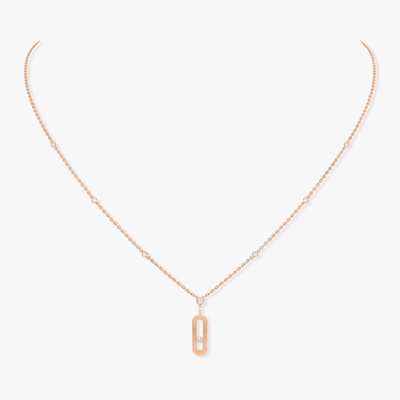 Pink Gold Diamond Necklace Move Uno Long Necklace