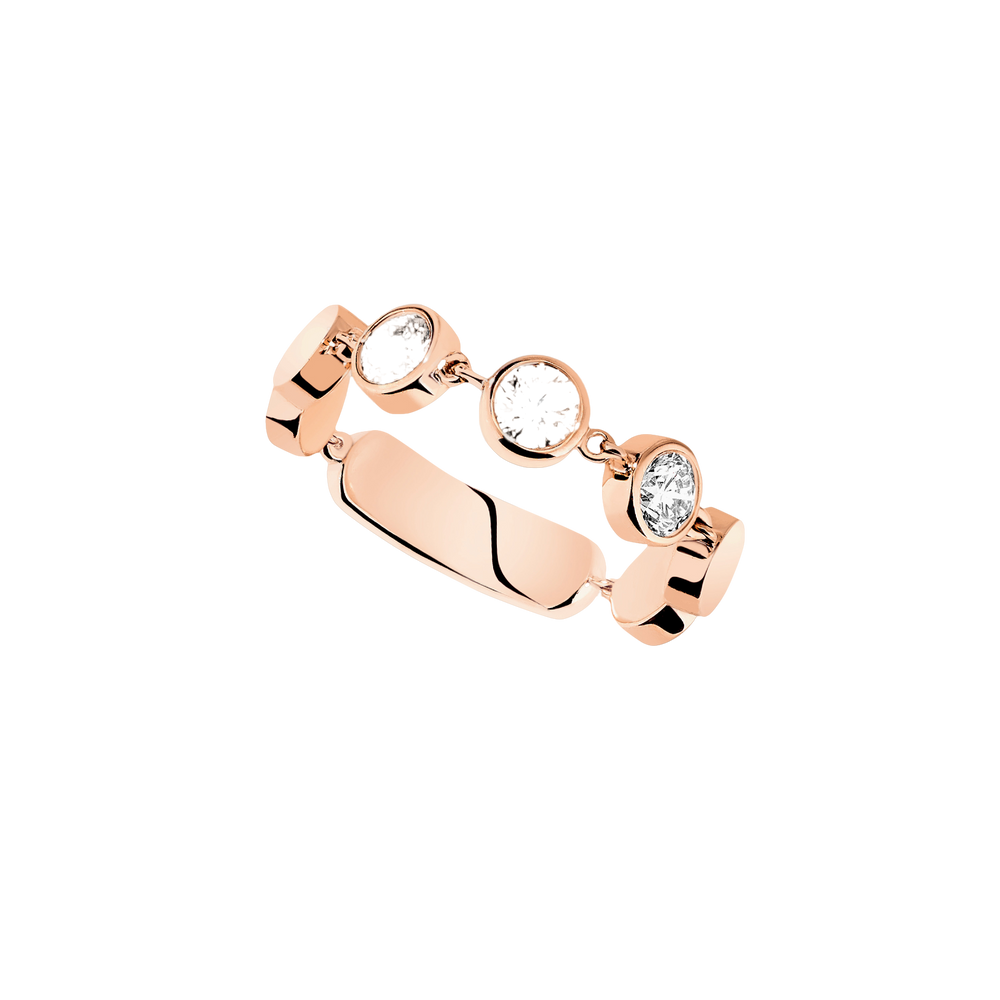 Pink Gold Diamond Ring D-Vibes MM