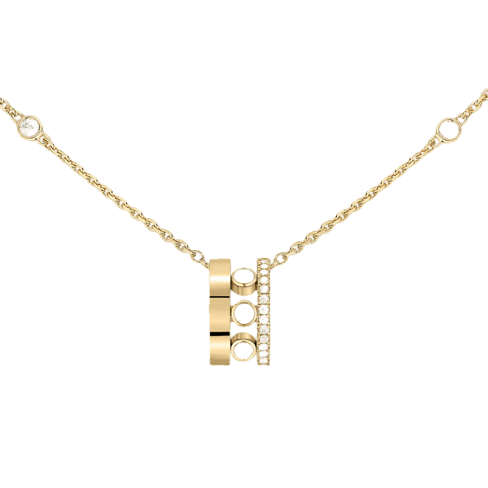 Yellow Gold Diamond Necklace Move Romane Pendant