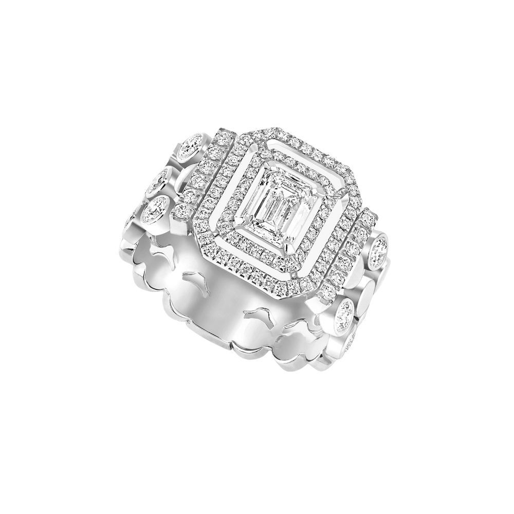 White Gold Diamond Ring D-Vibes Multi-Row Ring
